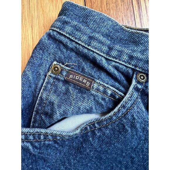 Vintage Denim Riders Women's 31 in X 29.5 Structured Straight Blue Jeans 14M 90s - Picture 8 of 13